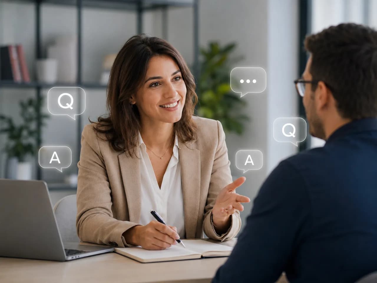 Conseiller Auralink Talent répondant aux questions fréquentes